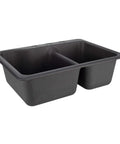 Dual Basin RV Sink 25 By 19 Inch Composite Kitchen Bath Sink With Hydrophobic Coating in Granite Black, side view