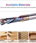 SpeTool 5pc spiral router bits with 1/4 in shank and 1 in cutting length, TAC-coated carbide bits for woodworking