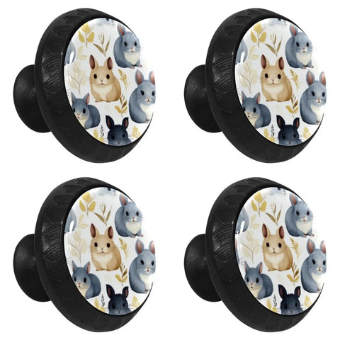4 Pack Round Cabinet Knobs And Drawer Pulls For Home Furniture Kid Friendly Dresser Cupboard Handles With Screws, animal design.