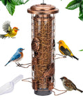Squirrel-Proof Outdoor Bird Feeder That Delivers Mealworms And Seeds, Large 3-Pound Capacity, Weather-Resistant Hanging Tube, with birds