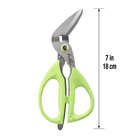 Beefy Heavy Duty Multipurpose Angled Craft Scissors 7 Inches With Japanese Stainless Steel Serrated Blade for versatile cutting