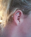 Industrial Barbell Earrings Set 14g Stainless Steel Scaffold Piercing Jewelry 38mm One And A Half Inch Eight Piece Kit