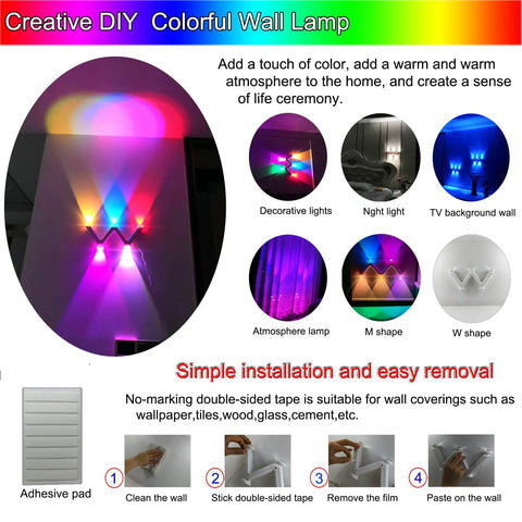 Dope RGB Wall Light With 17 Color Modes And Breathing Flicker Effects, product displayed in living room setup.