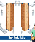 Two Pack Bifold Door Hardware Kit For Closets And Folding Doors Includes Top And Bottom Pivots 7/8 Inch Guide Wheels