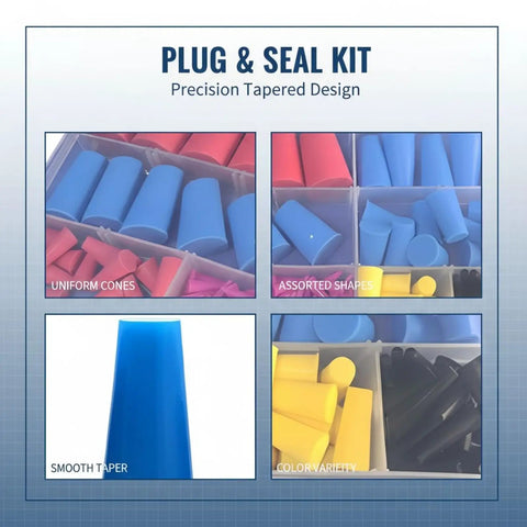 Funabridge 110 Pcs Silicone Tapered Rubber Plugs Assorted Multi Sizes For Painting Electroplating Protection High Heat Resistant Kit With Storage Case, blue tapered cones in case