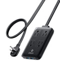 Ultra Slim 8 In 1 USB C Charging Station With 20W Max Power Four AC Outlets Two USB C Ports Two USB A Ports Five Foot Cord