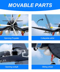 Movable parts of F-4U Corsair Fighter Model Kit 1:48 Scale For Adults Into Warbirds, WWII Classic Aircraft Display Model.