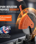 Chop Saw 14 Inch Dry Cut With Cold Cut Technology 2800W 1200RPM Steel Cutting Machine with safety shield displayed in use