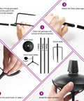 55 Inch Adjustable Outdoor Garden Torch Set With 3 Prong Grounded Stake assembly instructions showing parts and steps.