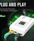 Imars S100 G Tech Series 100W LiPo Battery Charger with Smart Chip Auto Charge Plug and Play White Finish in use with cables