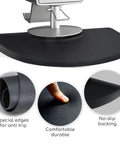 Anti Fatigue Salon Mat For Hair Stylists Standing All Day With Super Comfy Cushion Black Semi Circle Floor Mat For Barber Shops
