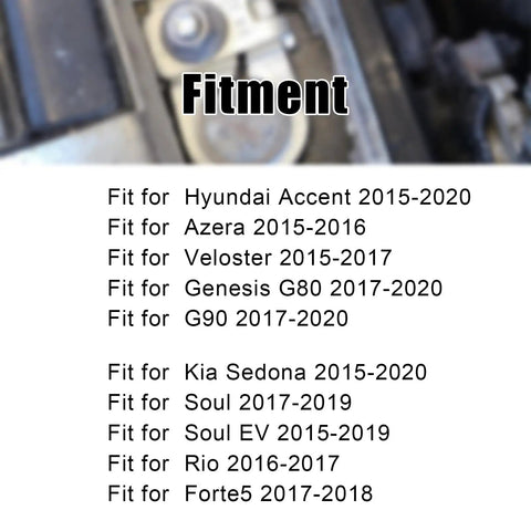 Top Shelf Positive Car Battery Terminal Connector With Solid Nuts For Hyundai Accent Azera Veloster Genesis G80 G90 Kia Sedona Soul Rides 2015 Through 2020 Tough Swap Out fitment list of compatible vehicle models.