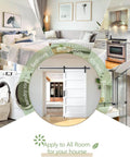 Collage of rooms with central sliding barn door featuring 4Ft Sliding Barn Door Hardware Kit For 1 3 Eighths To 1 3 Fourths Inch Doors