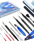 Gundam Model Tool Kit 28pcs Adult Hobby Tools Set with side pliers, model separator, files, manual tools, and storage box
