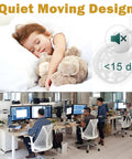Child sleeping with stuffed animal; quiet office environment with people working; promoting 3 Inch Office Chair Caster Wheels Rubber Heavy Duty Replacement Set Of 5 Universal 11mm Stem Fit For Hardwood Floors And Carpets With Smooth Glide For Gaming Desks With Quiet Rolling And Floor Safe Rubber