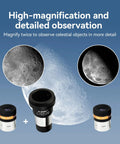 4mm 10mm 23mm Eyepiece Set With 2x Barlow Lens For 1.25 Inch Tubes, 62 Degree Wide Angle View, lunar observation example.
