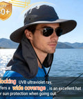Sun Hat For Men And Women With Neck Flap UPF 50 UV Protection Wide Brim Safari Style For Hiking And Fishing