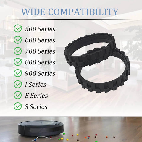 Anti Slip Roomba Wheel Replacement Set 4 Pack For All Roomba Series 500 600 700 800 900 Including E5 E6 I7 Durable Rubber Wheels