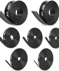 Heat shrink tubing rolls kit: eight black adhesive-lined marine-grade tubes in assorted diameters.