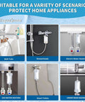 Different home appliance installations of Washer Inline Water Filter With One Micron Carbon And PP Media illustrations.
