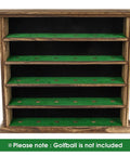 Rustic Wood Golf Ball Display Cabinet Wall Rack 5 Tier Shelf No Door Holder for Collectible Balls and Trophies, empty view