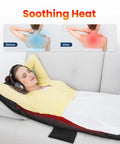 Person using Full Body Massage Mat With Heat And Vibration Ten Motors Four Heating Zones 30 Minute Auto Shut Off Foldable Relaxation Pad