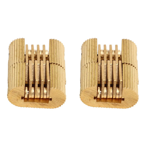 180 Degree Hidden Copper Concealed Hinges For Cabinet Doors, 2 pack, premium copper craft, shown flat and aligned