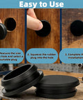 Easy installation steps for 125 Pieces Black Rubber Round Hole Plugs Set In Eight Sizes Silicone Plugs For Round Holes For Furniture