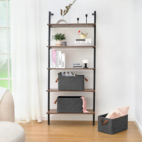 Extra Large Shelf Storage Baskets With Metal Frame Linen Fabric Storage Bins For Dorm Closet Or Room Gray Durable Organizer Containers 2 Pack on living room shelf