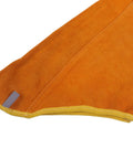 Heavy Duty Leather Flame Sleeves For Welders And Mechanics Badass Heat Resistant Arm Guards with orange leather detailing.