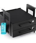 Under Desk Sliding Drawers With Smooth Rollout Action And Lockable Hardware Matte Black Steel Storage Organizer with key.