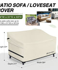 Waterproof Outdoor Bench Sofa Cover For 2 Seater Patio Loveseat Fits 56W 31D 33H Beige Built To Last All Weather Fadeproof Shield