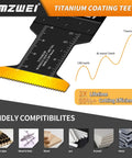 AMZWEI 50pc titanium curved-edge oscillating blades for metal/wood/plastic; quick-release.