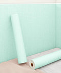 Self Adhesive Peel And Stick Wallpaper With Thermal Insulation And Sound Blocking Linen Texture Removable Wall Panels for bedrooms, mint green texture.