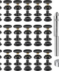 18 Sets Snap Fastener Kit 15mm Metal Snaps For Leather Bags Jeans Clothes And Fabric Black Great For Bag Making And Garment Repairs With Easy To Install Tools DIY Ready, showing arranged metal snaps and installation tools.