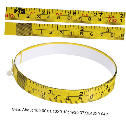 Peel And Stick Measuring Tape Ruler With Double Scale Metric And Imperial Marks Solid For Router Tables and Craft Tasks, 40in