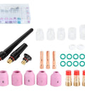 Ultimate 31Pc TIG Welding Nozzle Kit With Ceramic Torch Gas Lens Tips, nozzles, and seals for WP-17 18 26 guns.