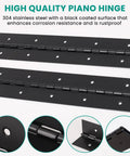 Workhorse Grade 2 Pack 12 Inch Black Heavy Duty Piano Hinge Continuous Stainless Steel Hardware for Gates Doors Shutters and Cabinetry