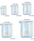 Lab Beaker Set 3.3 Borosilicate Glass Low Form Pack Of 5 50 ML 100 ML 250 ML 500 ML 1000 ML Heat Resistant And Durable For Lab Classroom Home And Industrial Use.