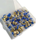Ultimate PC Series Pneumatic Fitting Combo Kit Featuring Push In Quick Release Air Hose Connectors And Tube Couplers For Compressor Hoses In 1/4 Inch And 1/8 Inch Sizes For Heavy Duty DIY Gas And Water Jobs brass push-in fittings in plastic organizer