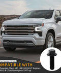 White GM truck compatible with 12 Piece 5.3 and 6.0 LS Exhaust Manifold Bolts Set 551696 for LS1 LS2 LS3 LSX LT Engines