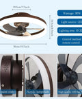 20 Inch Flush Mount Ceiling Fan With Remote And App Control Black Slick Low Profile Modern Ceiling Fan With 6 Speeds And Dimmable LED Lights Quiet Energy Efficient For Bedroom And Living Room, showing dimensions and materials