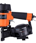 Pro Grade 15 Degree Roofing Nailer fires wire collated nails, steel body, designed for roofing and deck projects.