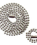Stainless Steel Military Dog Tag Chain Set with two ball chains, 27 inch and 4.5 inch, MilSpec size three 2.4mm made in USA rust resistant T304