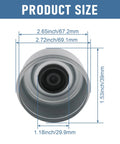 Front view of Beefy Heavy Duty Trailer Axle Wheel Hub Dust Cap Set Four Pieces Two Point Seven Two Inch with dimensions.