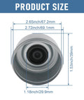 Two Pack 2.72 Inch Trailer Axle Wheel Hub Dust Cap And Bearing Grease Cover product size diagram with measurements.