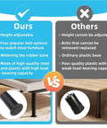 Heavy Duty Adjustable Furniture Legs Eight To Twelve Inches comparison image highlighting our steel quality versus competitors' plastic.