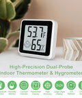 4 Pack Digital Humidity Meter Hygrometer With Thermometer For Home Use And Baby Nursery Accurate Room Temperature Monitor Emoji Display Humidity Sensor To Help You Dial In Humidifiers And Dehumidifiers, white tabletop unit