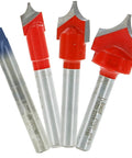 Radius V Groove Bit Set 4 Piece With 1/4 Inch Shanks For CNC Milling Durable TiCo Carbide Bits