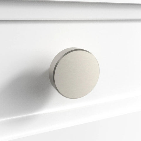 Door And Drawer Knob Set One And One Quarter Inch Brushed Stainless Steel Ten Pack For Cabinets And Drawers, Ergonomic Grip, Durable Kitchen And Bath Hardware That Pairs With Coordinating Pulls, Smart Quick Home Upgrades